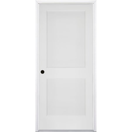 Codel Doors 32"x80"x1-3/4" Primed 2-Panel Int Flat Panel w/Ovolo Bead 20min Fire Rated 4-9/16" RH Prehung Door 2868134PRI808220MRH10BM4916